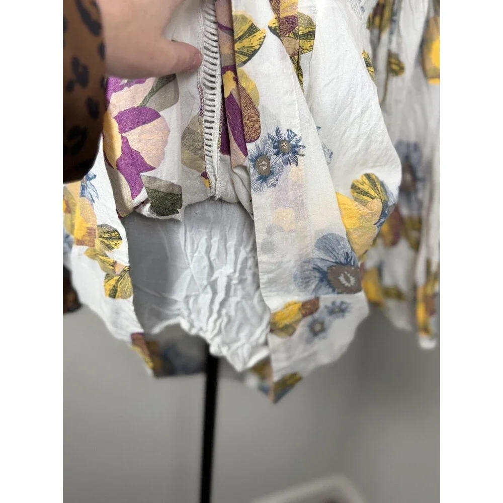 Free People Strawberry Fields Tunic Mini Dress Size xSmall Ivory boho festival - Picture 14 of 16